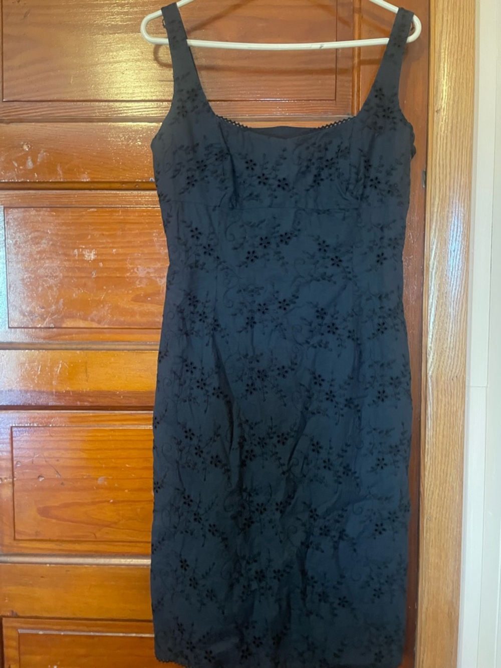Elie Tahari Black Floral Embroidered Midi Dress